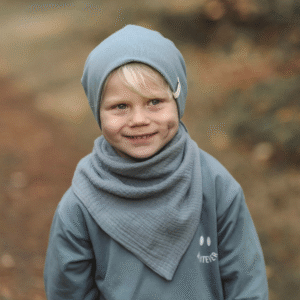 Musselinschal | Rauchblau